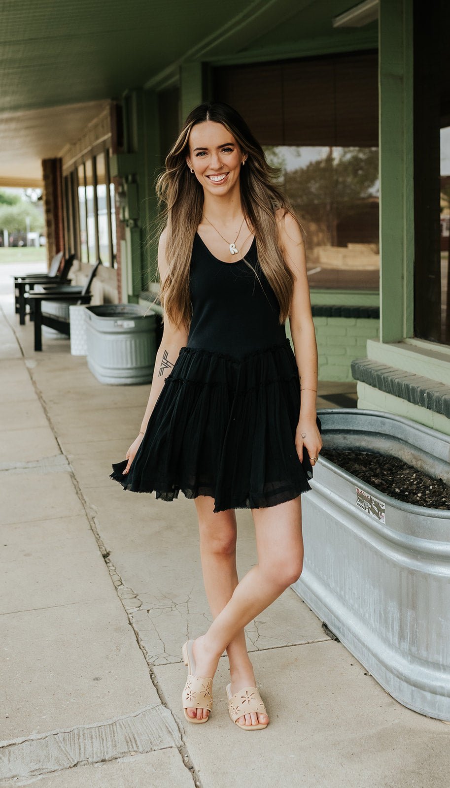 Black Sleeveless Dress WKR50207 XL
