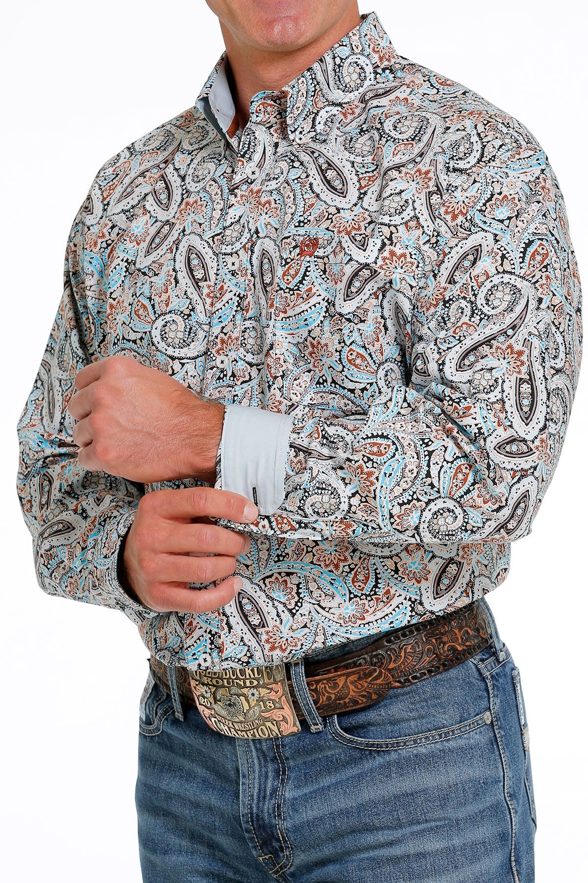 Cinch Multi Color Paisley Print - Mens Shirt - Mtw1105618 - S