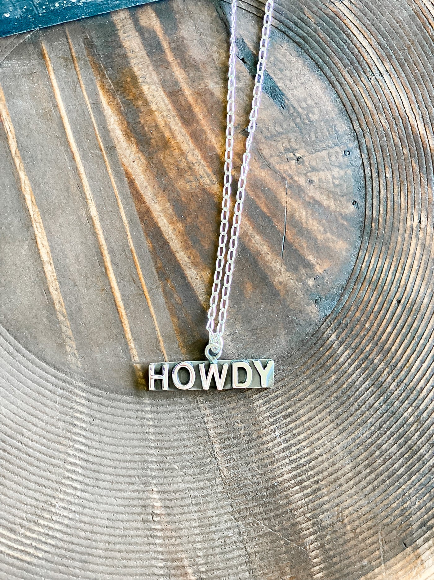 Howdy Bar Necklace Sterling