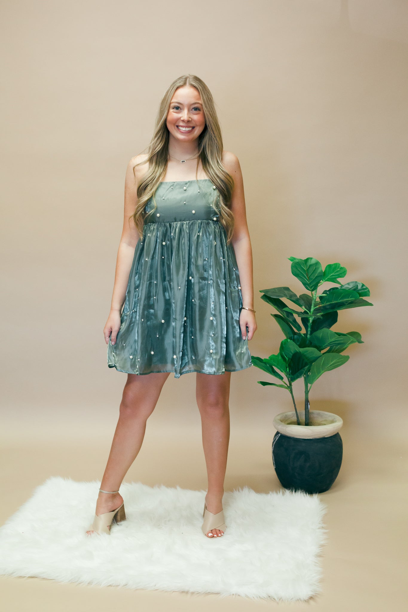 Olive Pearl Baby Doll Dress