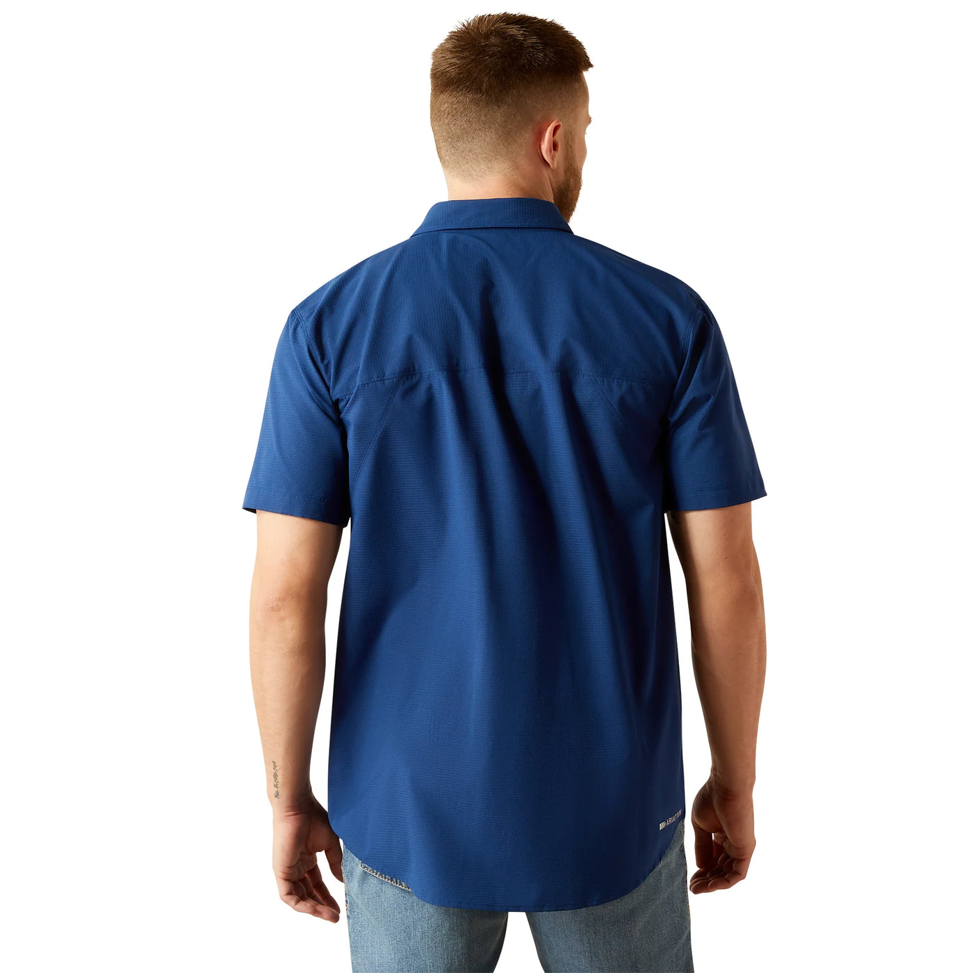 Ariat Men's 360 Airflow Short Sleeve Shirt Estate Blue 10058829