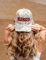 Blessed Floral Embroidered Snapback Cap