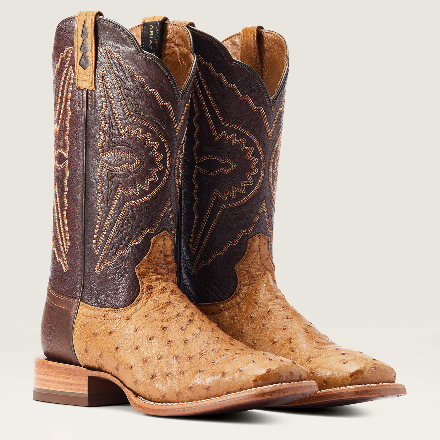 Ariat Broncy Antique Saddle Ostrich Boot