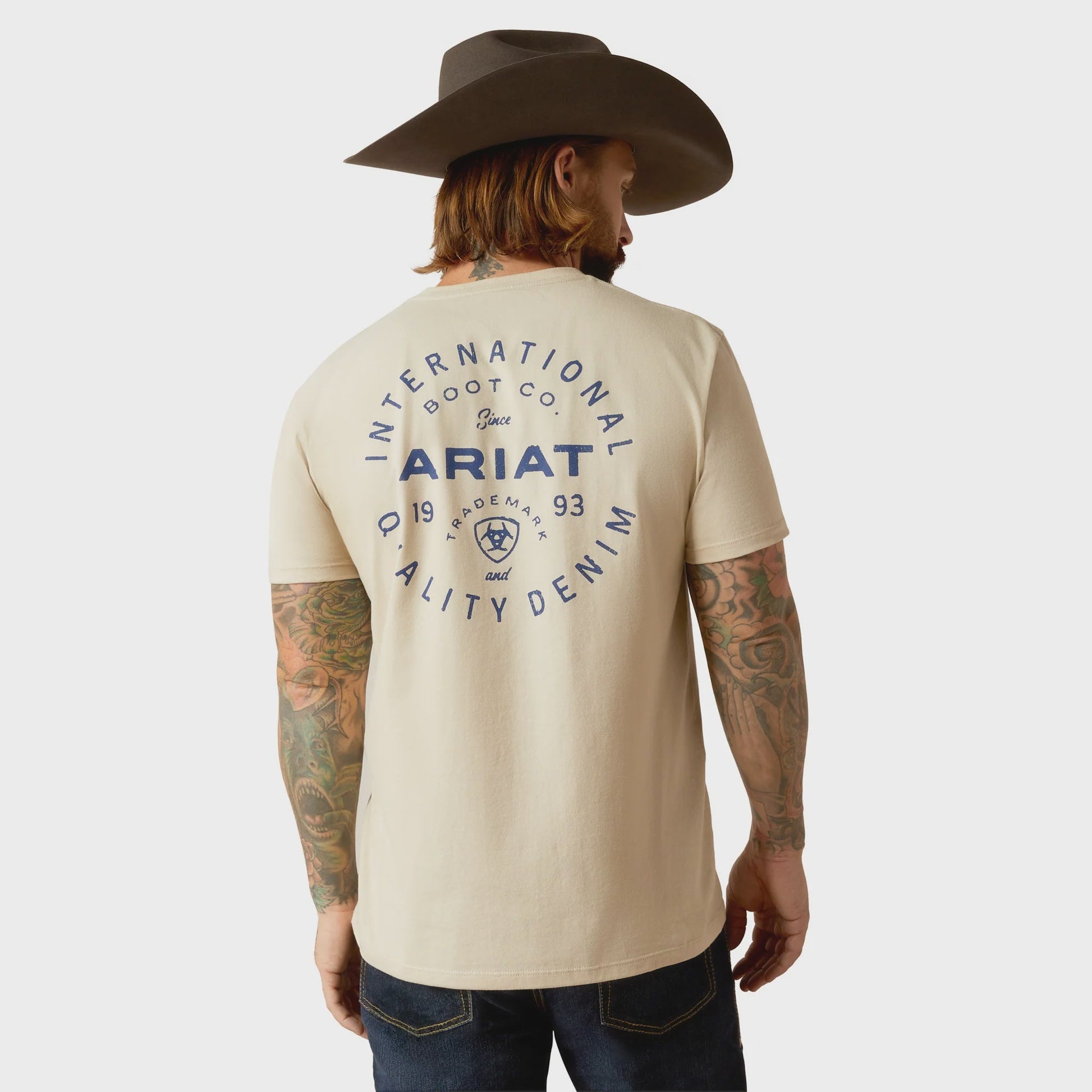 10052503 MNS Ariat Stamped Seal Tee Natural - Southern Soule Designs