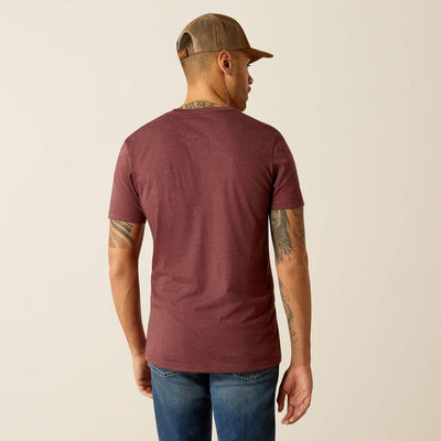 10052504 MNS Ariat Est Boot Co. Tee Maroon Heather - Southern Soule Designs