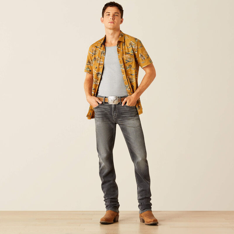 Ariat Men's Retro Short Sleeve Shirt Mocha 10058839