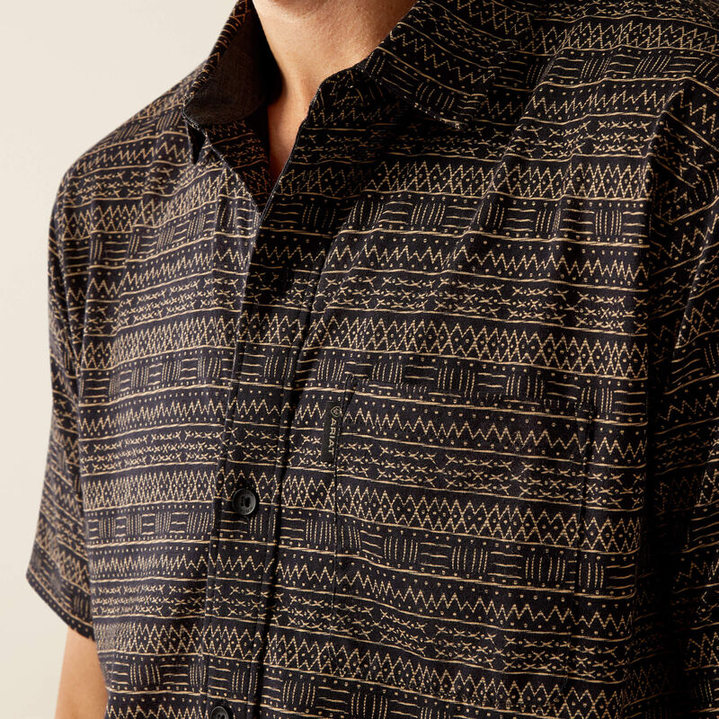 Ariat Men's Retro Short Sleeve Shirt Black Stripe 10058840