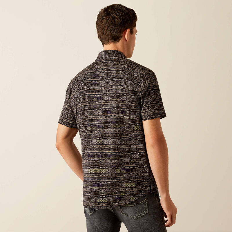 Ariat Men's Retro Short Sleeve Shirt Black Stripe 10058840