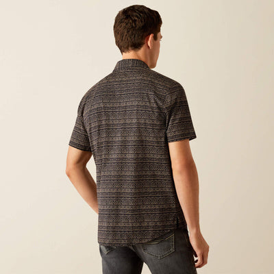 Ariat Men's Retro Short Sleeve Shirt Black Stripe 10058840
