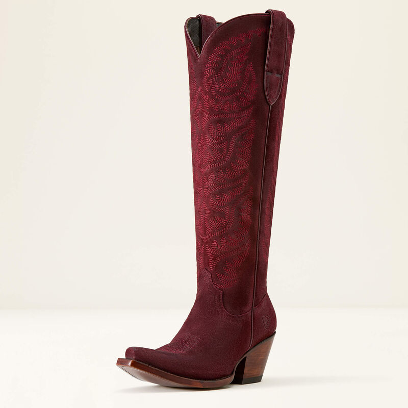 Ariat Women's Laramie StretchFit Western Boot Burgundy Suede 10061356