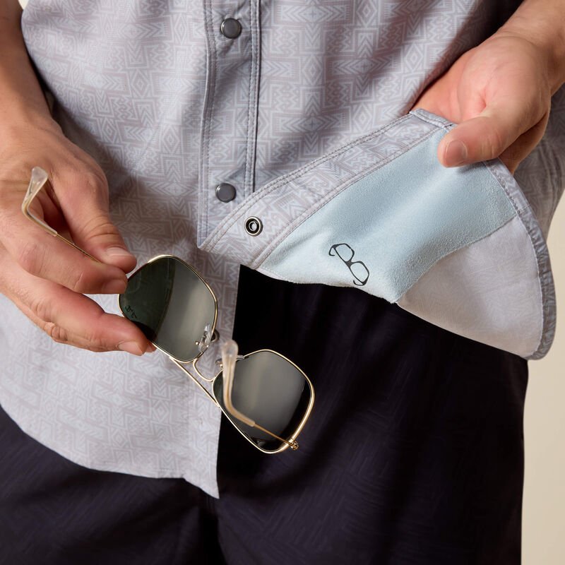 10071044 MNS Printed VentTEK Western Fitted Snap Shirt Sky Rocket SS - Southern Soule Designs