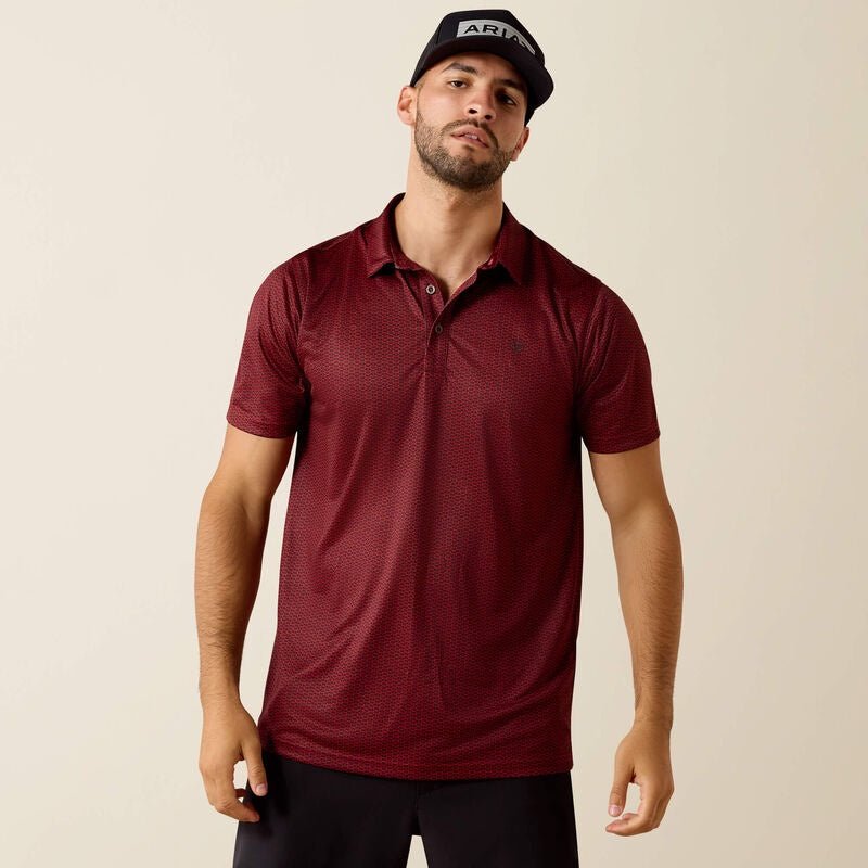 10071092 MNS All Over Print Fitted Polo CHILI PEPPER TRIBE GEO PRINT SHORT SLEEVE - Southern Soule Designs