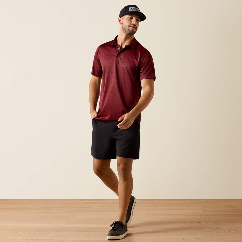 10071092 MNS All Over Print Fitted Polo CHILI PEPPER TRIBE GEO PRINT SHORT SLEEVE - Southern Soule Designs