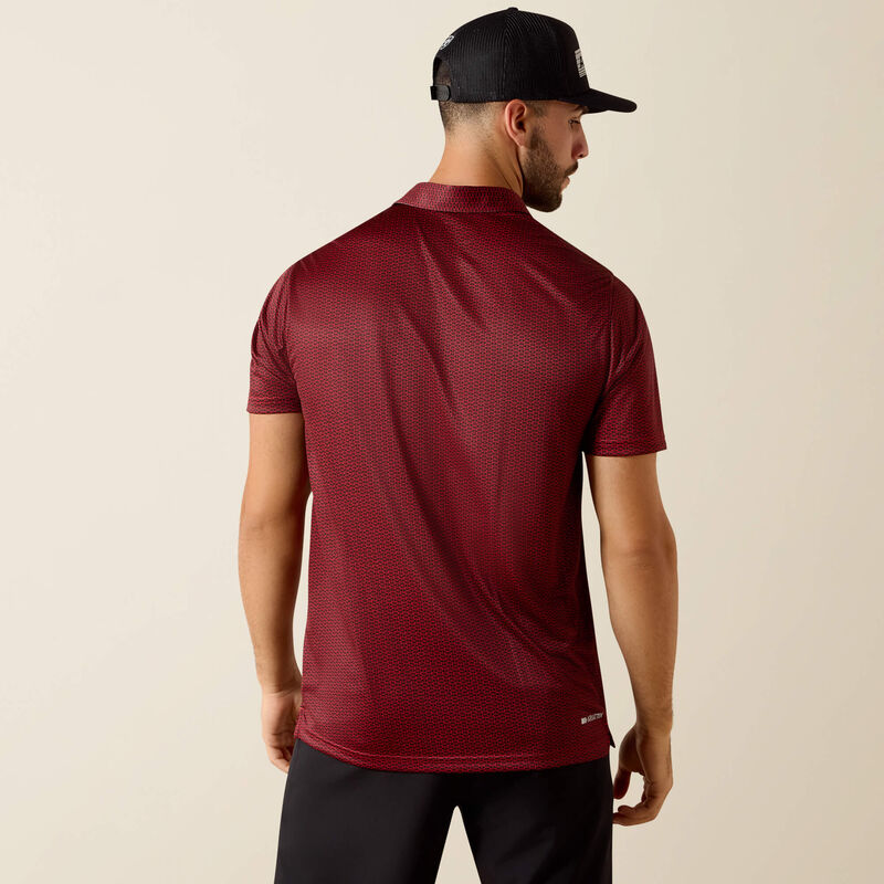 10071092 MNS All Over Print Fitted Polo CHILI PEPPER TRIBE GEO PRINT SHORT SLEEVE