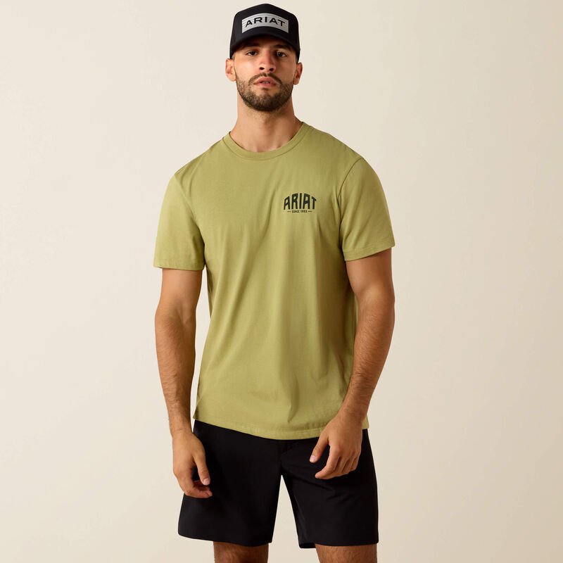 10071188 MNS Ariat Horse without Name Classic Fit T-Shirt TENT GREEN  SHORT SLEEVE - Southern Soule Designs