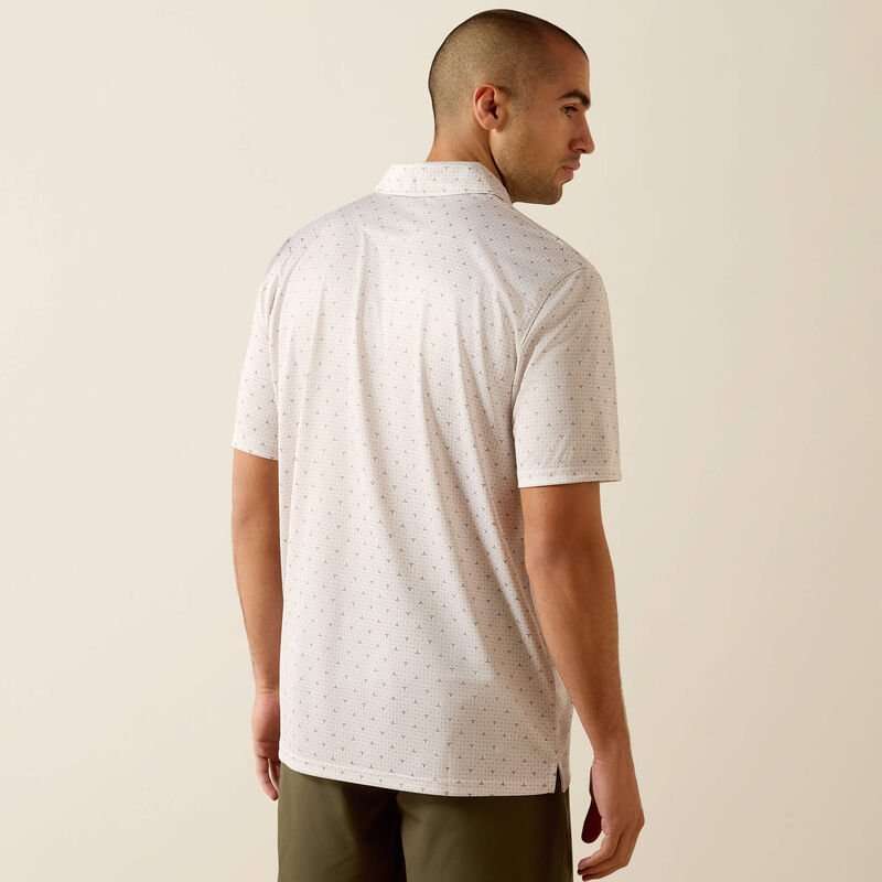 10071496 MNS All Over Print Polo MOONBEAM STEER PRINT SHORT SLEEVE - Southern Soule Designs