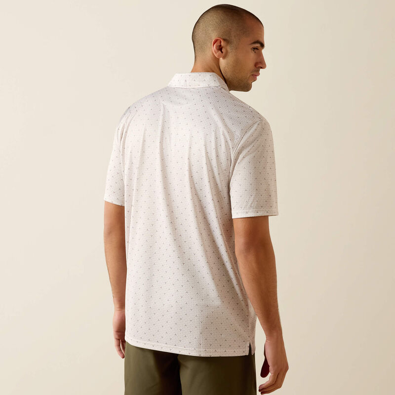 10071496 MNS All Over Print Polo MOONBEAM STEER PRINT SHORT SLEEVE