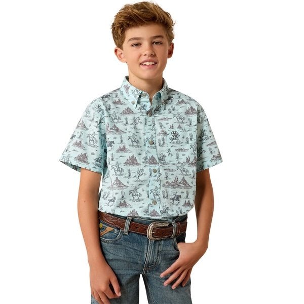 10071677 YTH Pratt Shirt BLUE GLOW SHORT SLEEVE - Southern Soule Designs