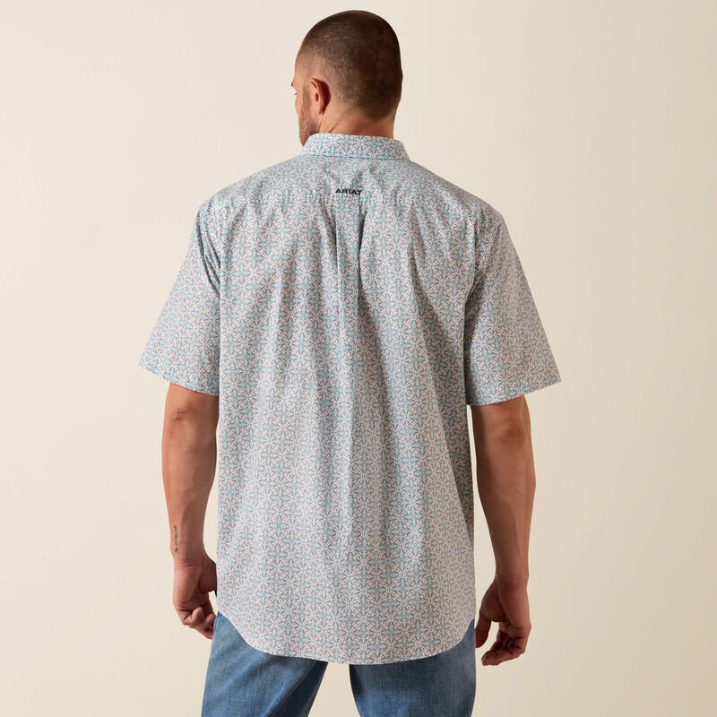 10071730 MNS Pier Classic Fit Shirt BLUE ELIXIR SOUTHWEST PRINT SHORT SLEEVE - Southern Soule Designs