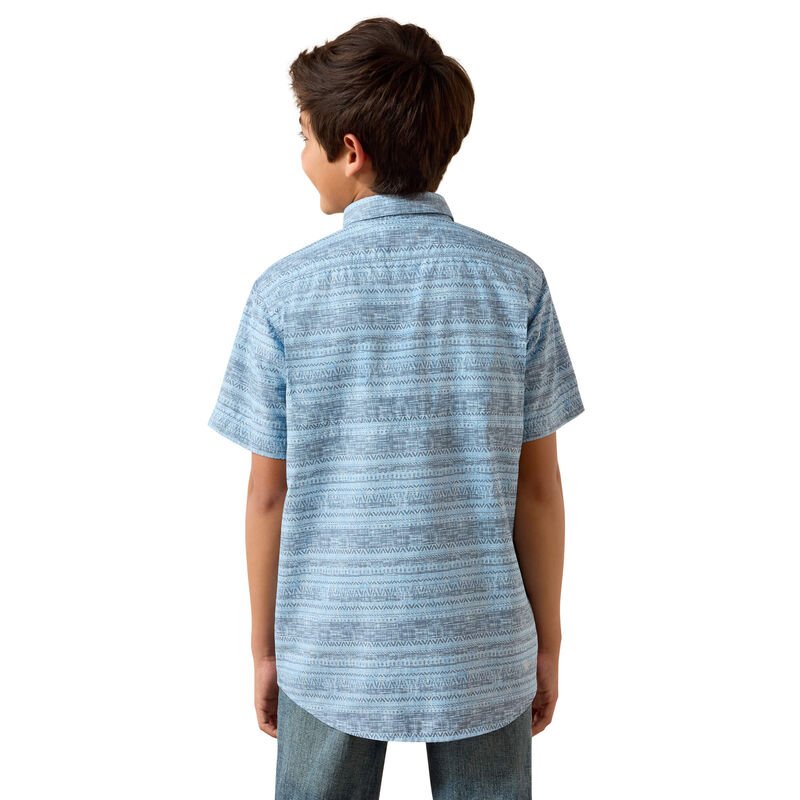 10071798 YTH Printed VentTEK Outbound Shirt BLISSFUL BLUE SHORT SLEEVE - Southern Soule Designs