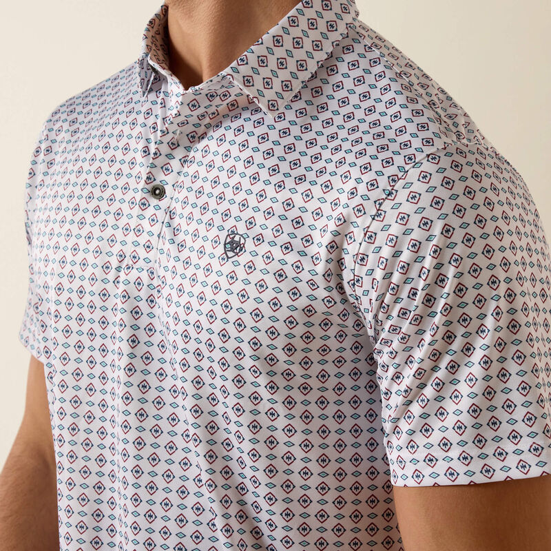 Ariat Men's White Southwest Triangle Polo 10073433