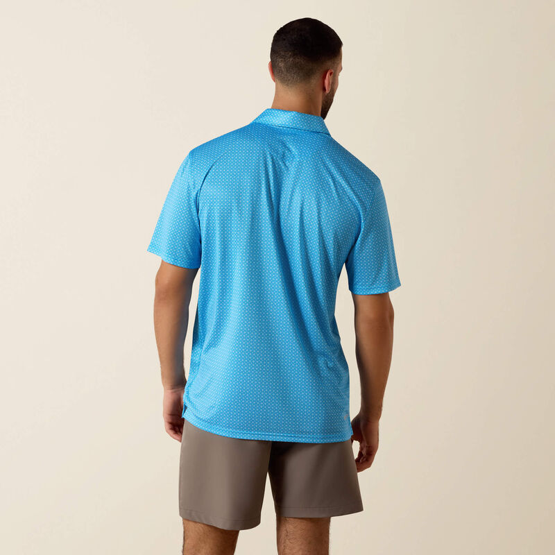 Ariat Men's Ibiza Blue Mini Geo Print Polo 10073468