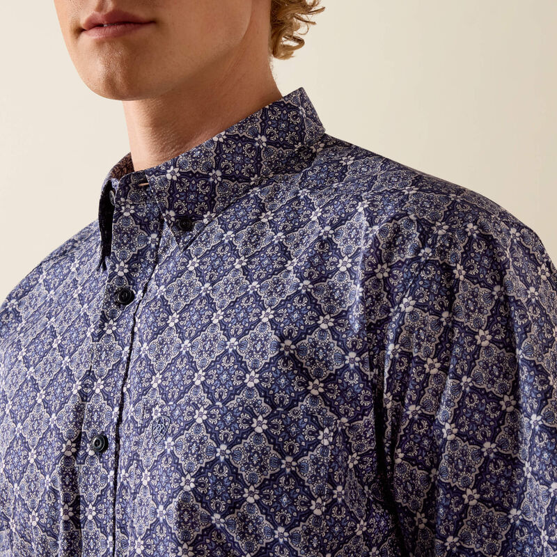 Ariat Men's Bill Evening Blue Medallion Print Classic Shirt 10073524