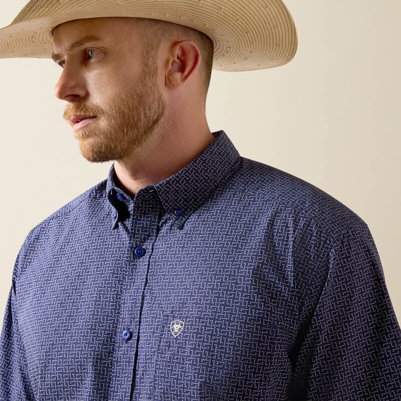 Ariat Men's Brogan Patriot Blue Print Classic Shirt 10073589