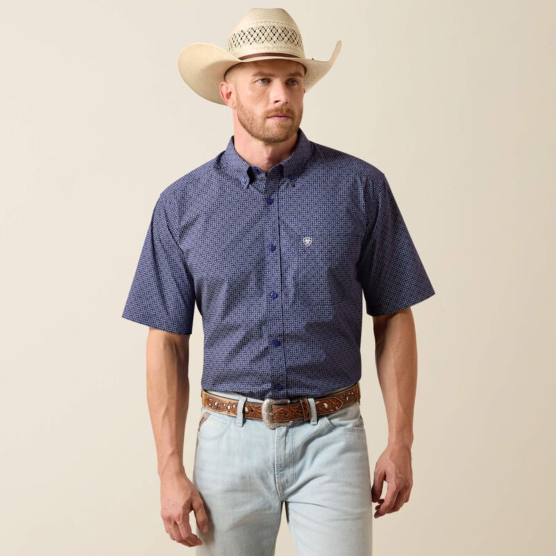 Ariat Men's Brogan Patriot Blue Print Classic Shirt 10073589