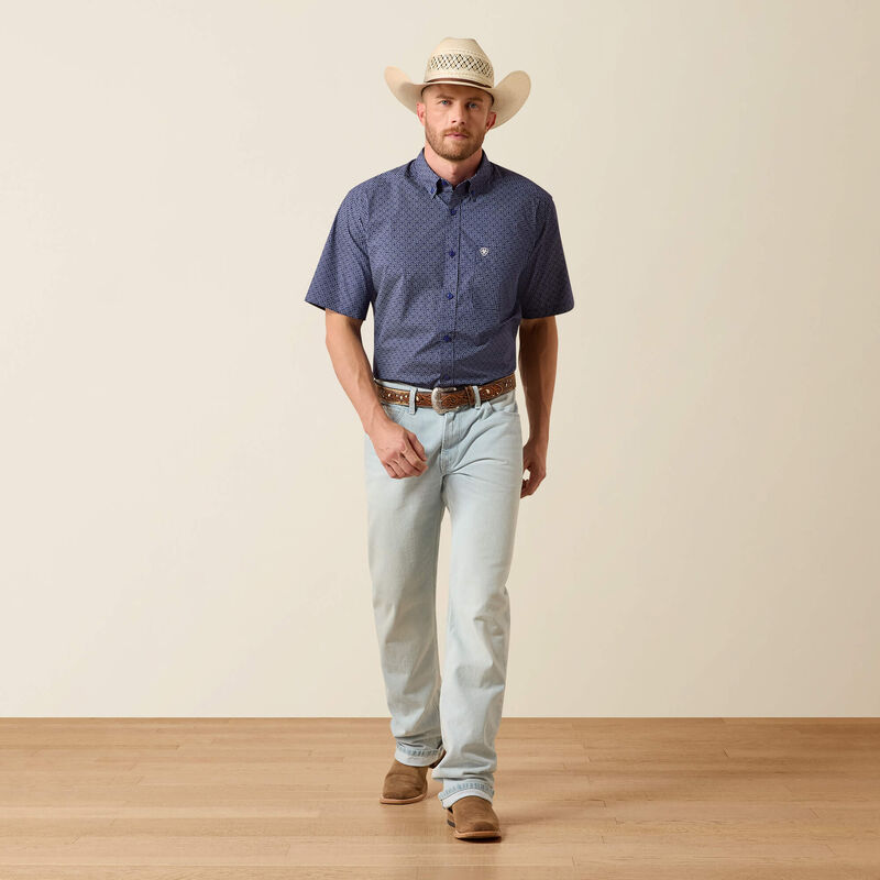 Ariat Men's Brogan Patriot Blue Print Classic Shirt 10073589