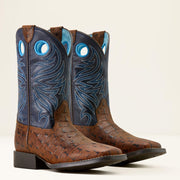Ariat Youth Knox Western Navy/ Brown Croc Print 10074192