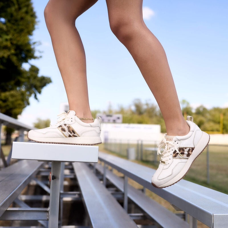 Ariat WMS Cream/Gilded Leopard Hair On Ranch Runner Tennis Shoe 10074338