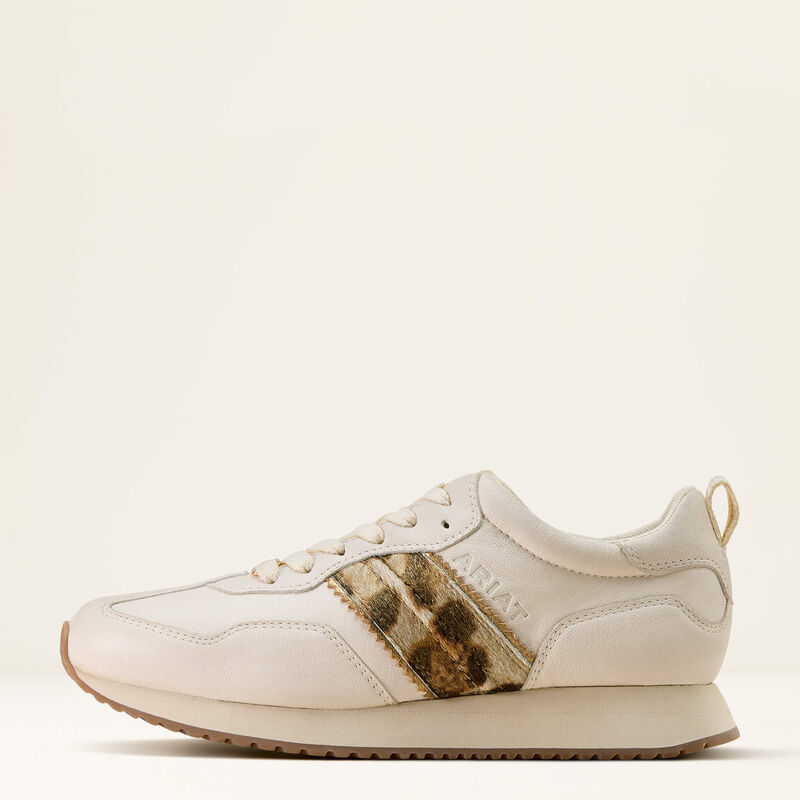 Ariat WMS Cream/Gilded Leopard Hair On Ranch Runner Tennis Shoe 10074338