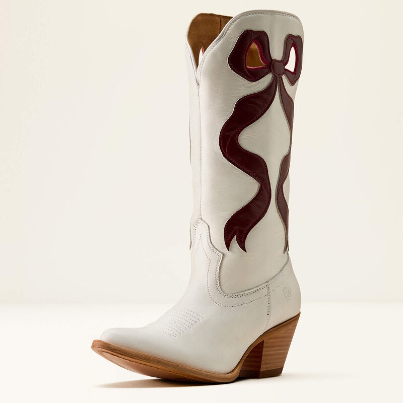 Ariat Beaux J Toe Western Boot Pearl/Maroon - 10080309