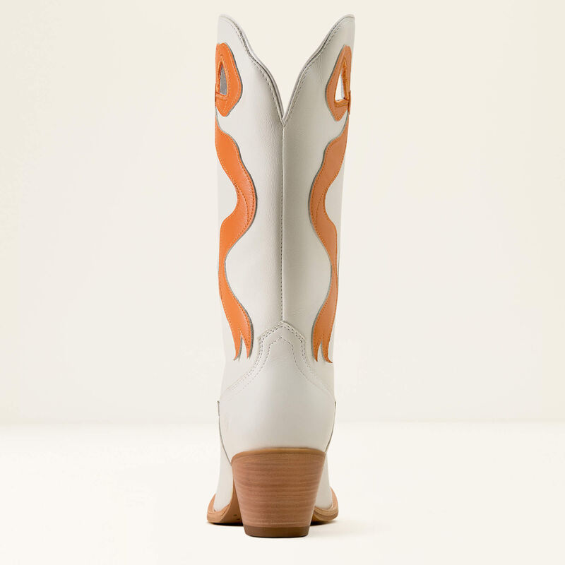 Ariat Beaux J Toe Western Boot Pearl/Zesty Orange- 10080313