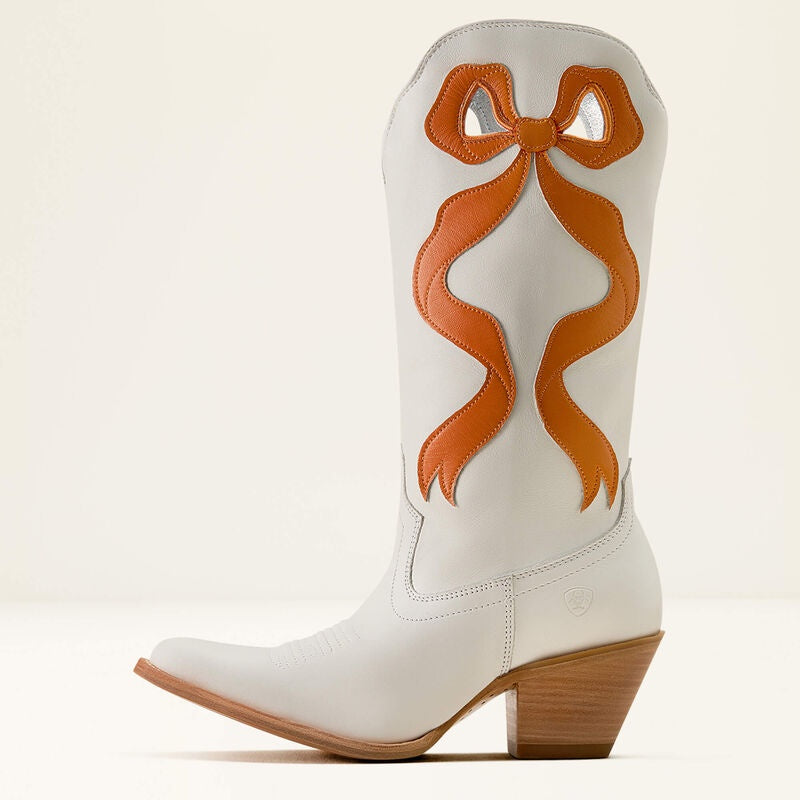 Ariat Beaux J Toe Western Boot Pearl/Zesty Orange- 10080313