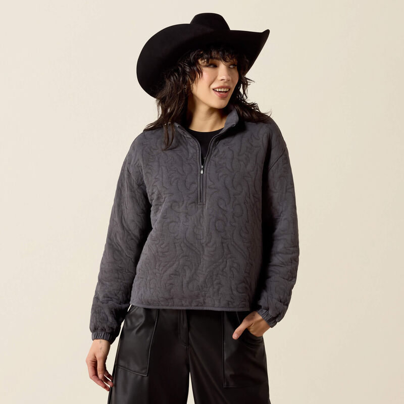 Ariat Women's Grey Acid Wash Boot Stitch Pullover 10080613