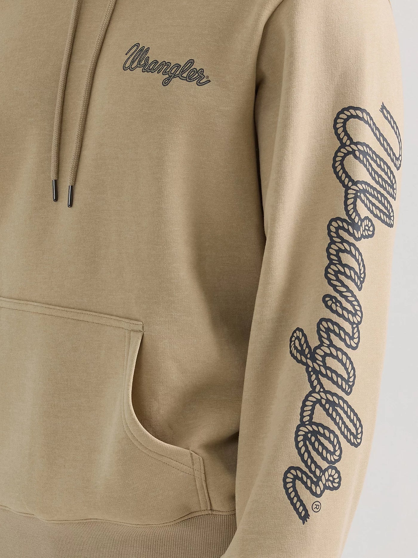 112350082 MNS WRG Trench Coat Heather Rope Logo Hoodie