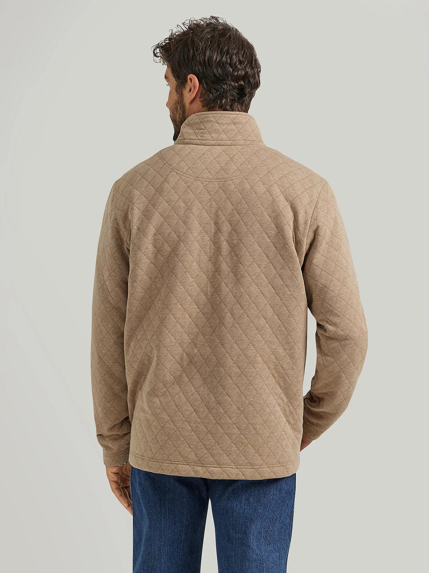Wrangler 112352750 Taupe George Strait Quarter-Zip Quilted Pullover