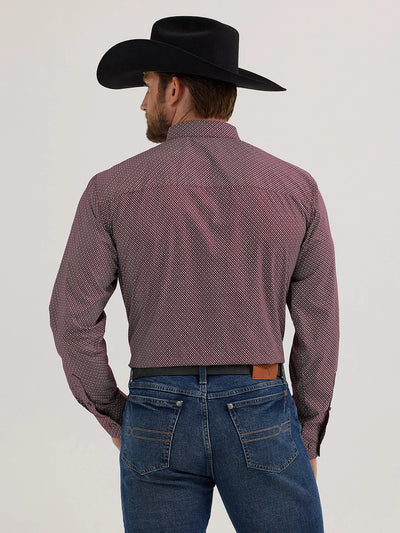 WRG MNS Cody Johnson Button Down Shirt Burgundy Diamond 112357679
