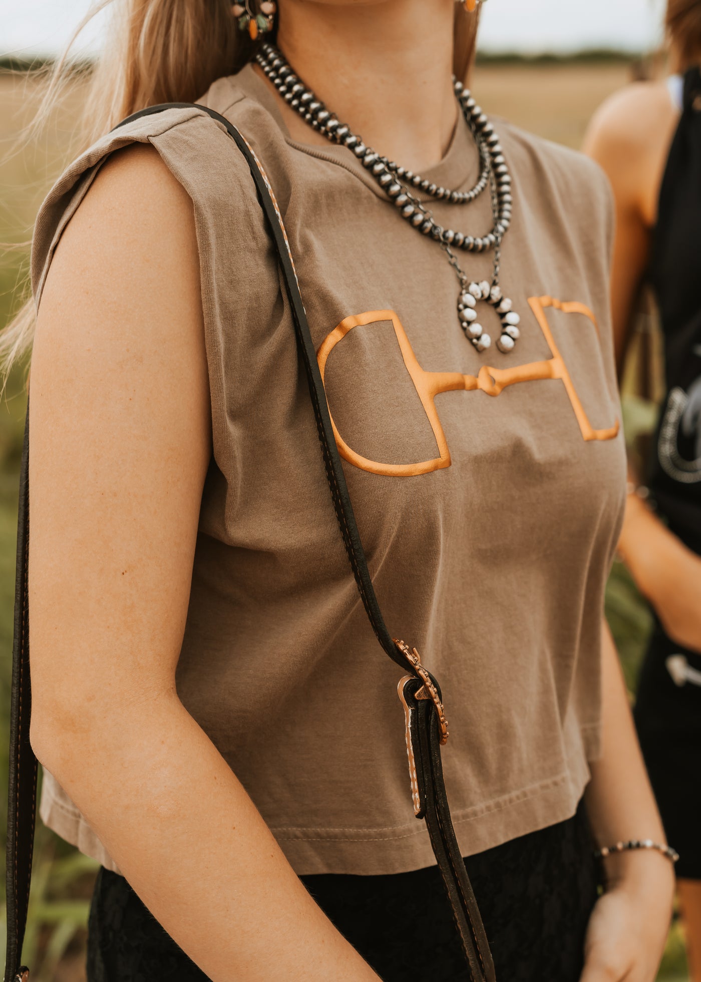 Brown Bit Muscle Tee