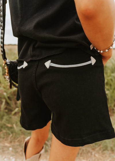 Black Arrow Denim Shorts HH8400