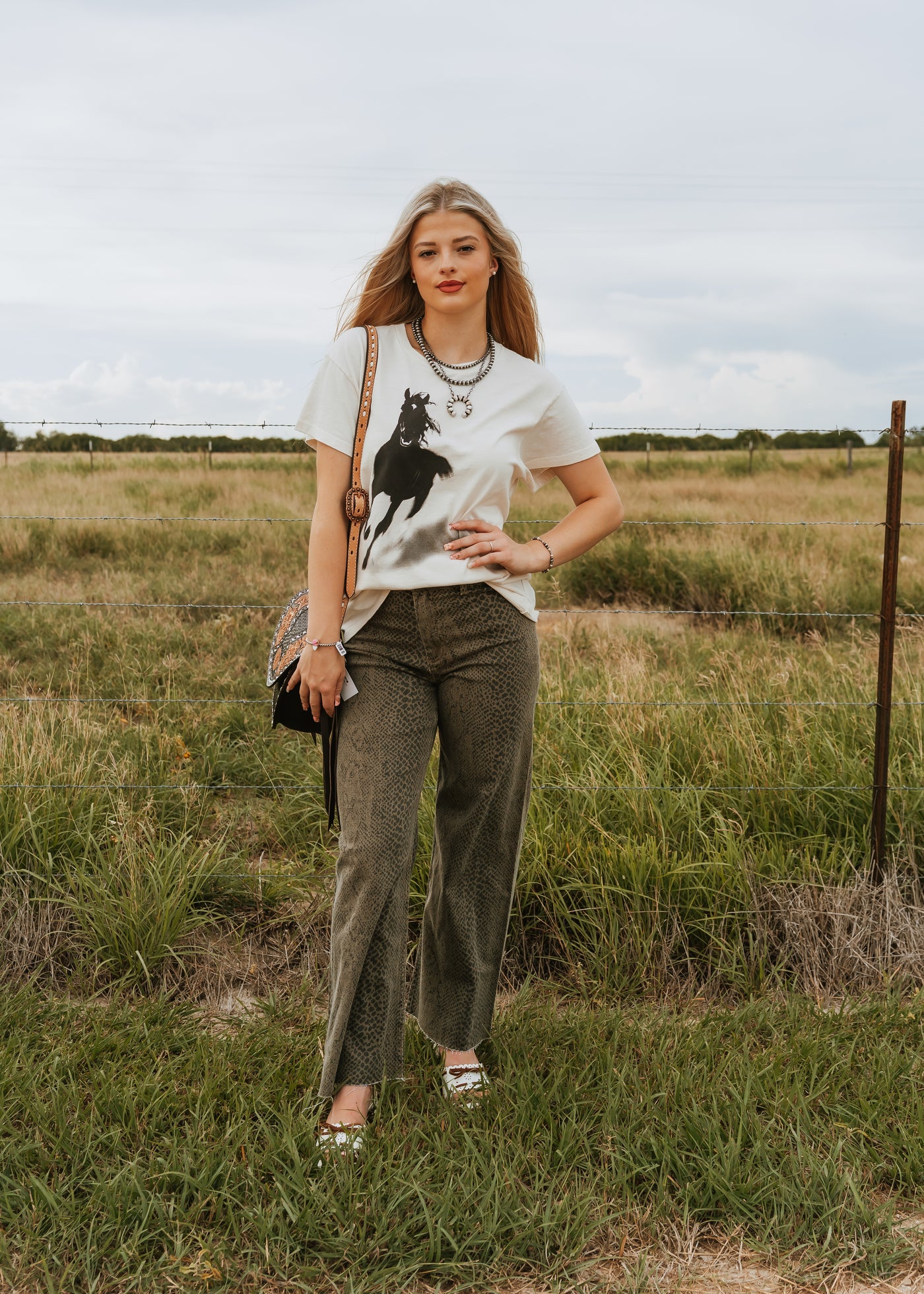 Olive Snake Print Pants P5223