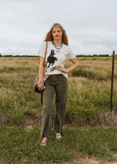 Olive Snake Print Pants P5223