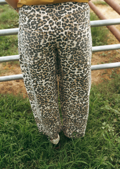 Leopard Print Pants with Red Braided Belt IB1537-02