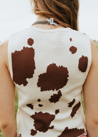 Beige/Brown Button Down Sleeveless Sweater SWT3018-1