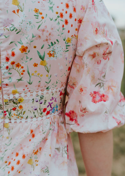 Pink Multi Floral Print Mini Dress DI9717FO