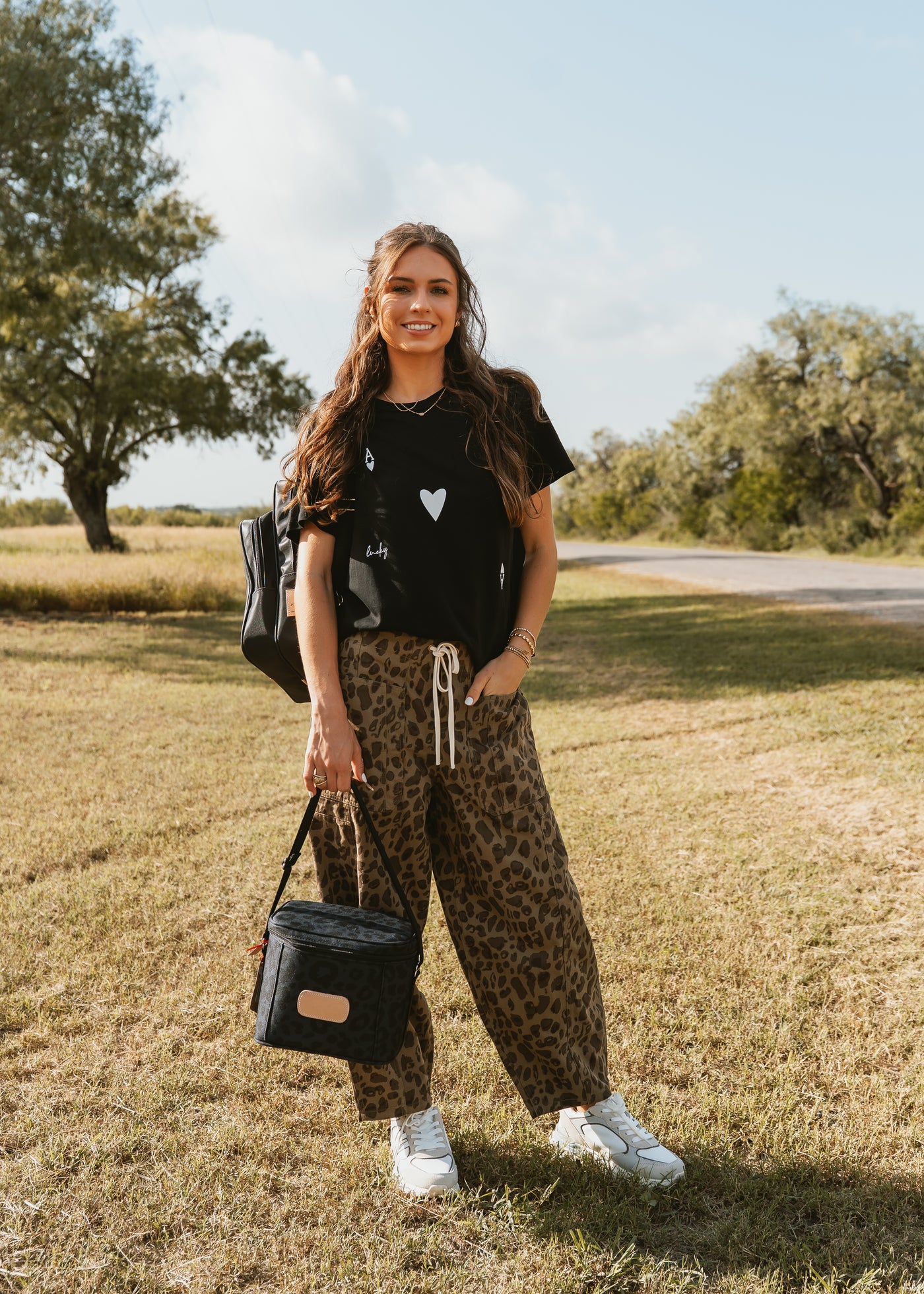 Olive Abstract Leopard Mid-Rise Balloon Pants P26302