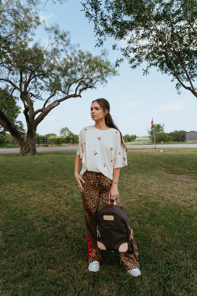 Leopard Pants with Red Stripe TBP13856