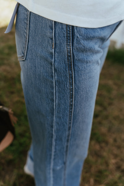 Adore You High Rise Cuffed Wide Jeans
